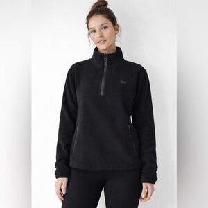 TNA Aritzia Sno Polar 1/4 Zip Fleece Pullover Black Polartec Size Small